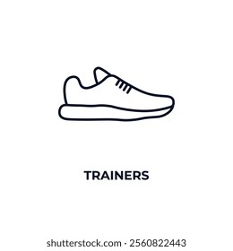 trainers outline icon. Linear vector from gym concept. Thin line trainers icon isolated on white background