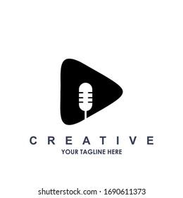 Traingle Podcast Design Logo Template