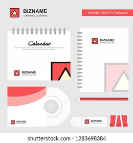 Traingle shape Logo, Calendar Template, CD Cover, Diary and USB Brand Stationary Package Design Vector Template