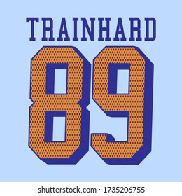 Trainhare 89 letras,Diseño gráfico imprimir camisetas de moda deportiva,vector,afiche,tarjeta