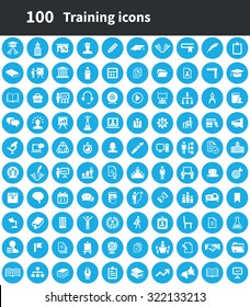 training 100 icons universal set for web and mobile
