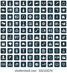 training 100 icons universal set for web and mobile
