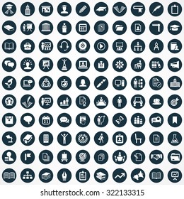 training 100 icons universal set for web and mobile
