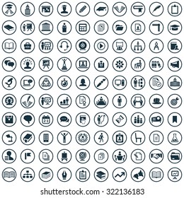 training 100 icons universal set for web and mobile