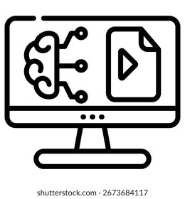 training ai web icon in outline style