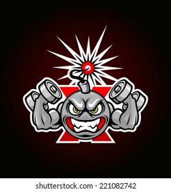 Training anger bomb with dumbbell.
