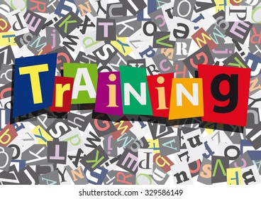 training, anonymous message in flat design
