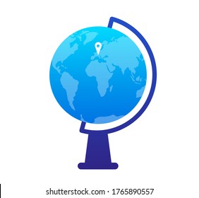 Training anywhere in the world background. Modern illustration slider site page. Web banner learn at home anywhere in the world. Learning without borders concept design vector.