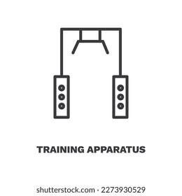 training apparatus icon. Thin line training apparatus icon from Fitness and Gym collection. Outline vector isolated on white background. Editable training apparatus symbol can be used web and mobile