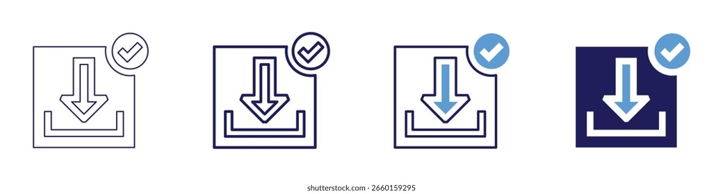 Training approval icon in 4 different styles. Thin Line, Line, Bold Line, Duotone. Duotone style. Editable stroke.