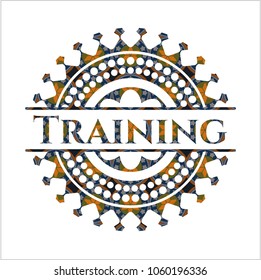 Training arabesque style badge. arabic decoration.