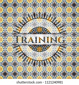Training arabic style emblem. Arabesque decoration.