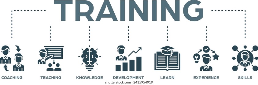 Training banner web icon vector illustration concept for education