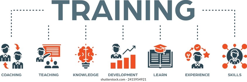 Training Banner Web Icon Vektorgrafik Konzept der Bildung