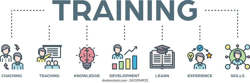 Training banner web icon vector illustration concept for education