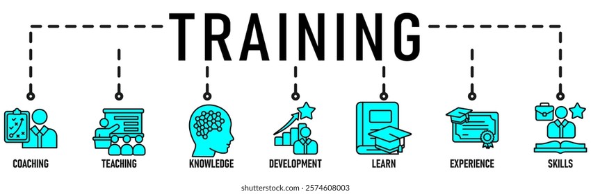 Training banner web icon vector illustration concept for internship training and learning program apprenticeship with an icon