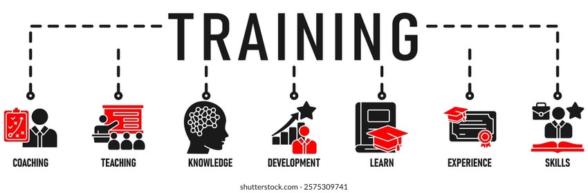 Training banner web icon vector illustration concept for internship training and learning program apprenticeship with an icon