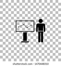 Training. Black flat icon on a transparent background. Pictogram for your project