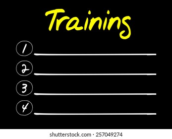 TRAINING blank list, business concept