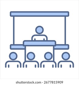 Ilustración vectorial de icono azul de entrenamiento