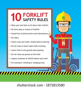 Training Board About Forklift Safety Rules Stock Vector (Royalty Free ...