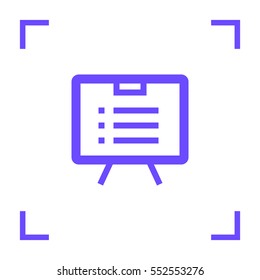 Training board isolated minimal single flat linear icon. Line vector icon for websites and mobile minimalistic flat design.