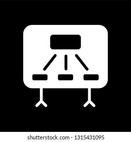 Training board minimal single glyph icon - vector on a black background