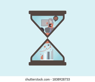training to boost your skill and performance in hourglass vector