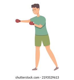 Training Boxsymbol Cartoon Vektor. Sportübungen. Aktives Training