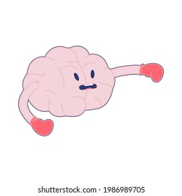 Training Brain Activity in Boxing Gloves. Modern Flat Vector Illustration. Train Your Brain. Social Media Template.