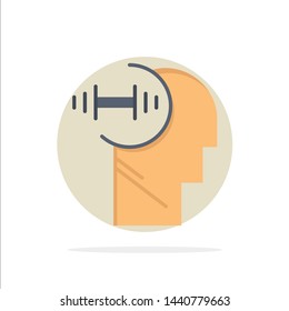 Training, Brian, Dumbbell, Head Abstract Circle Background Flat color Icon