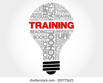 TRAINING bulb word cloud, business concept
