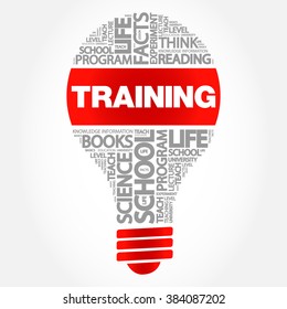TRAINING bulb word cloud, business concept