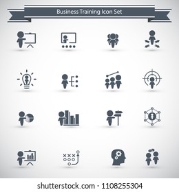 Training. Business training icon set. Vector.