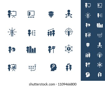 Training. Business training icon set. Vector.
