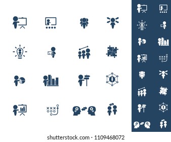 Training. Business training icon set. Vector.