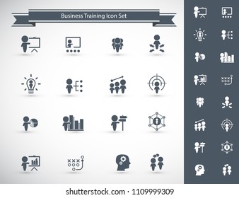 Training. Business training icon set. Vector.
