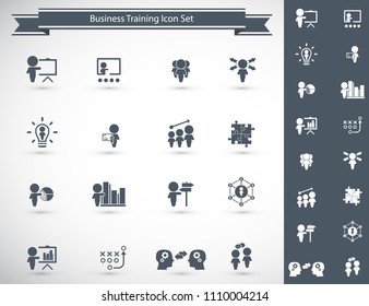 Training. Business training icon set. Vector.