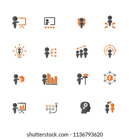 Training. Business training icon set. Vector.
