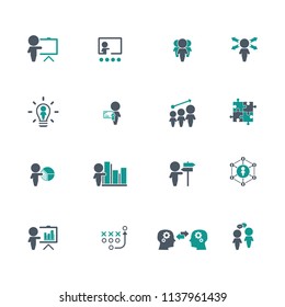 Training. Business training icon set. Vector.