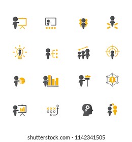 Training. Business training icon set. Vector.