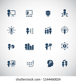 Training. Business training icon set. Vector.