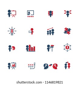 Training. Business training icon set. Vector.