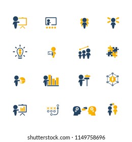 Training. Business training icon set. Vector.