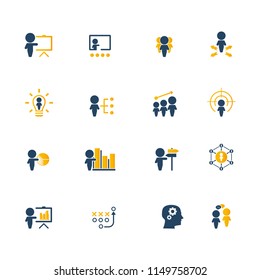 Training. Business training icon set. Vector.