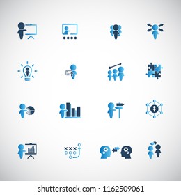 Training. Business training icon set. Vector.