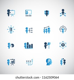 Training. Business training icon set. Vector.