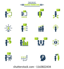Training. Business training icon set. Vector