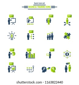 Training. Business training icon set. Vector