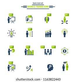 Training. Business training icon set. Vector